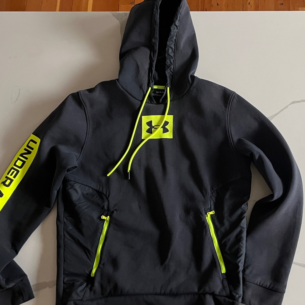 Under Armour Black Hoodie with Bright Yellow Details